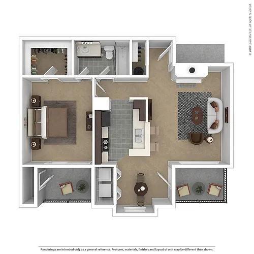 Floor plan One Bedroom (1 Bedroom / 1 Bath)