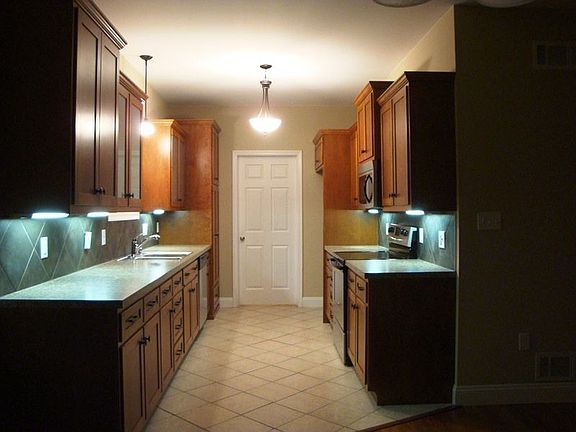 kitchen with under cabinet lighting
