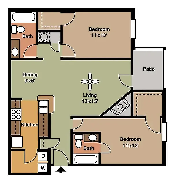 Floor plan Two Bedroom
