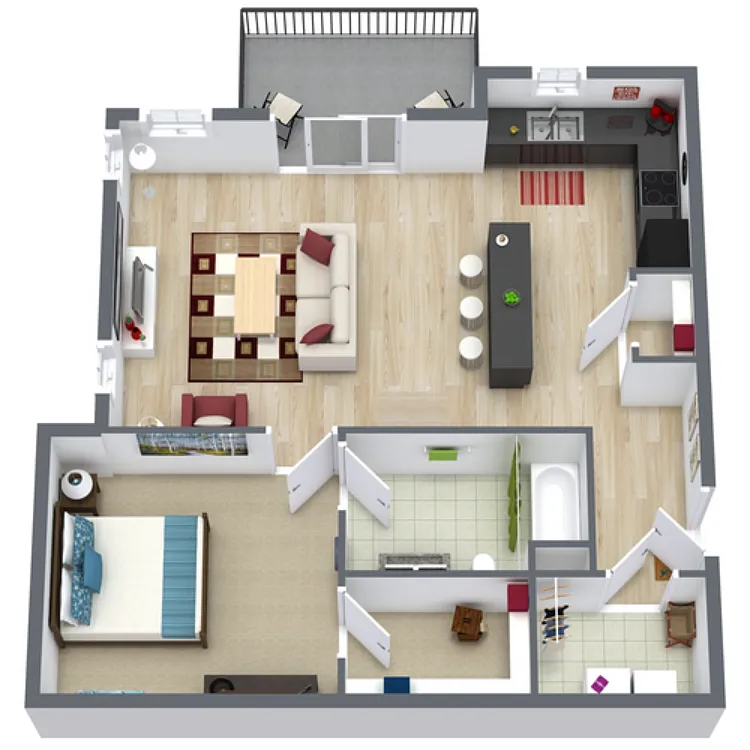 Floor plan 1 Bed 1 Bath