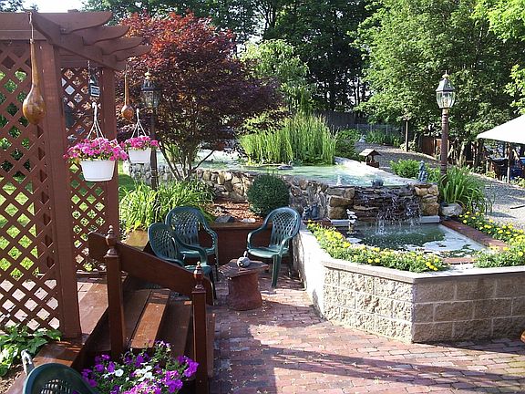 Pond and waterfall