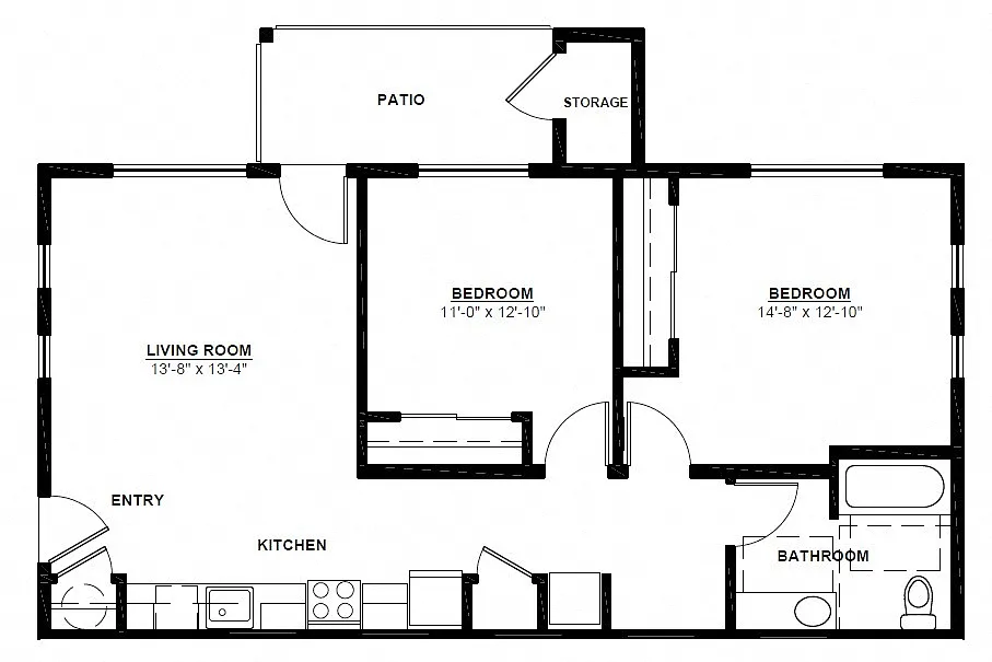 Floor plan Two-Bedroom