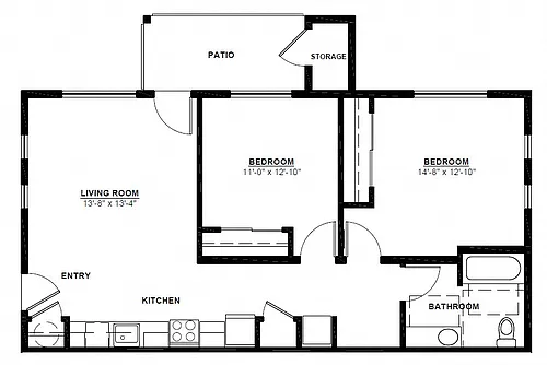 Floor plan Two-Bedroom