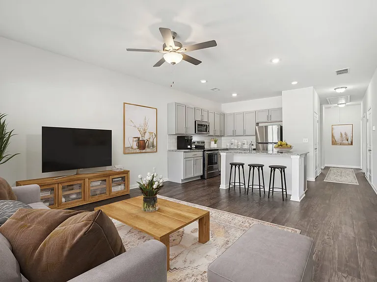 A refined living area offering a graceful view of the home's living and dining space