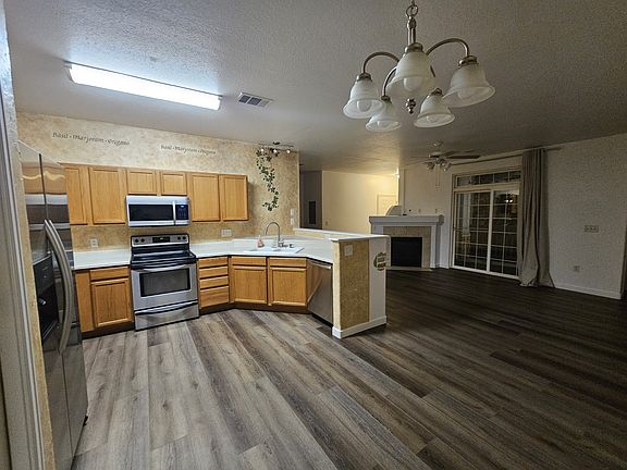 Kitchen with stainless steel appliances