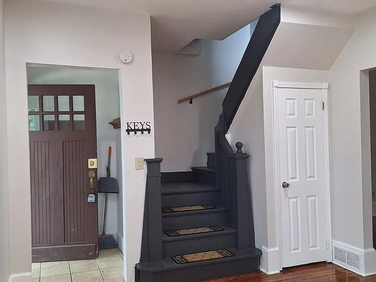living room to 2nd floor staircase