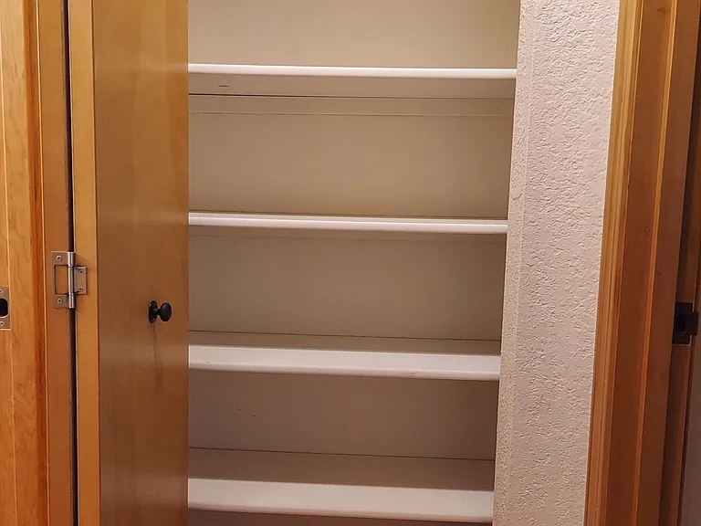 Linen closet open