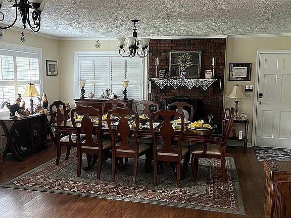 Dining Room with fireplace