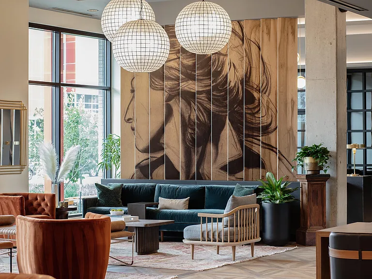 Spacious lobby equipped with gathering spaces