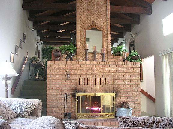 masive brick fireplace 