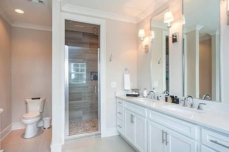 Master Bath with rain shower and tub