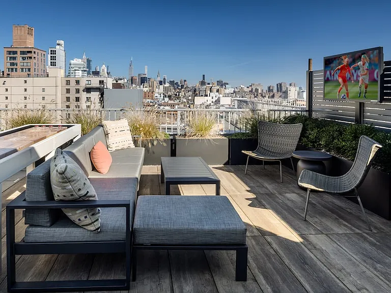 Rooftop terrace with lounge seating