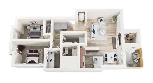 Floor plan 2 Bed 2 Bath