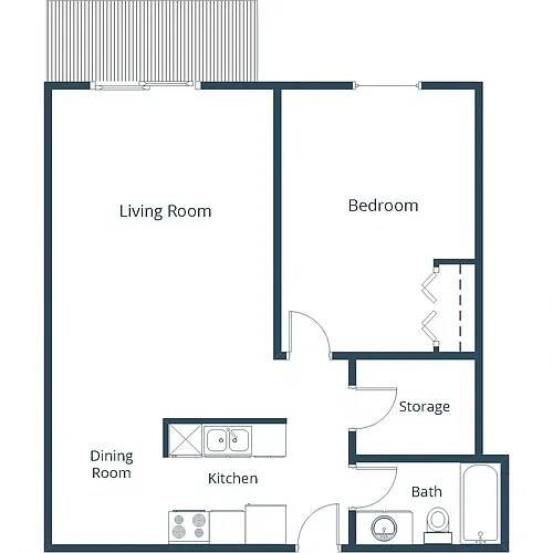 Floor plan One Bedroom 11A