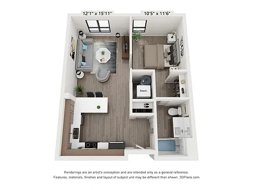 Floor plan 1X1 A