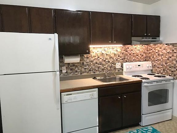 Kitchen with white appliances