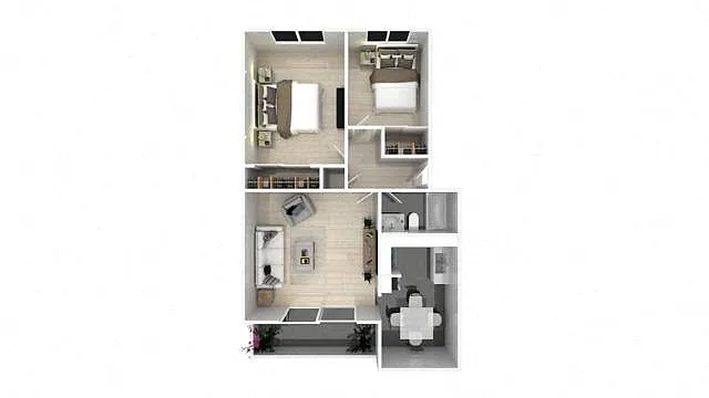 Floor plan Two Bedroom One Bath