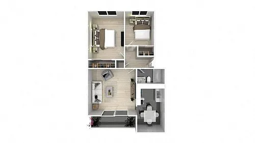 Floor plan Two Bedroom One Bath