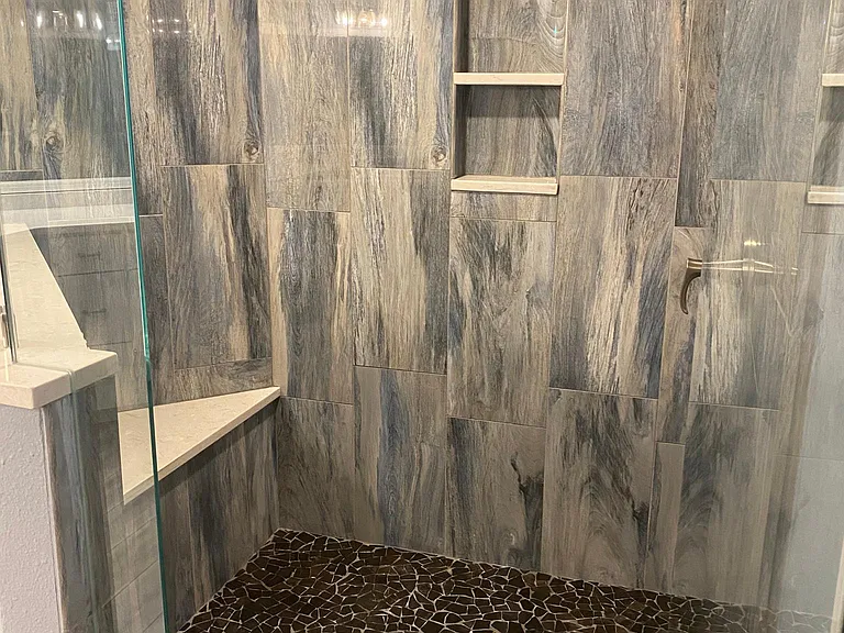 Large master bathroom, newly remodeled with large soaking tub