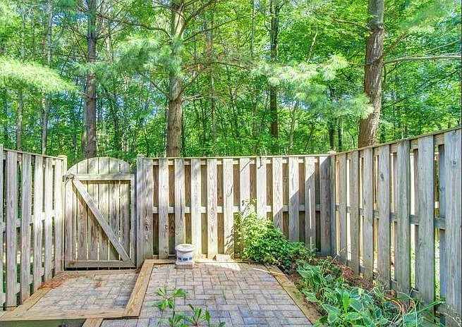 Private fenced backyard