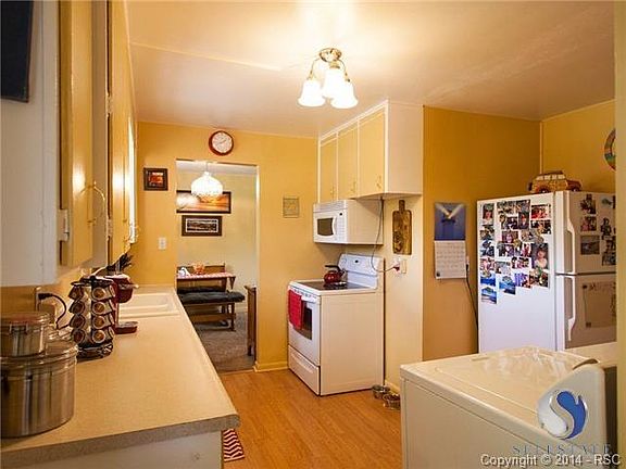 Kitchen and view of dining area.
