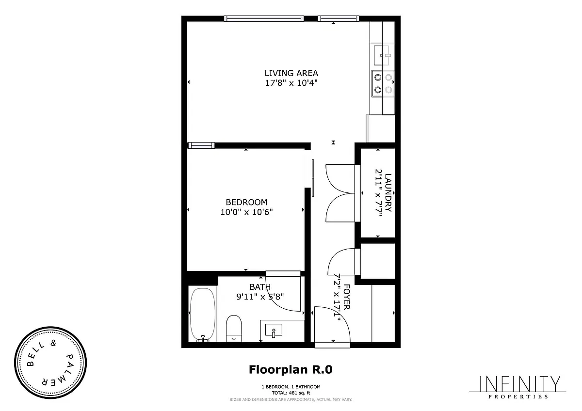 Floor plan 1BR/1BA