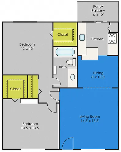 Floor plan Two Bedroom