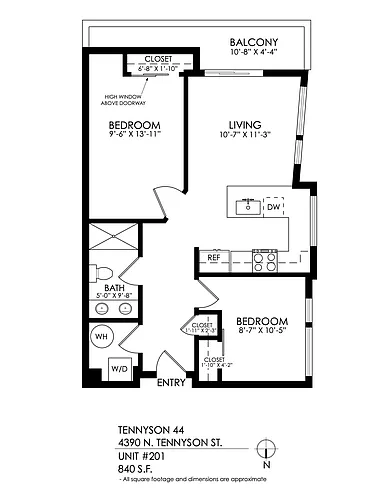 Floor plan 2 bedroom, 1 bath