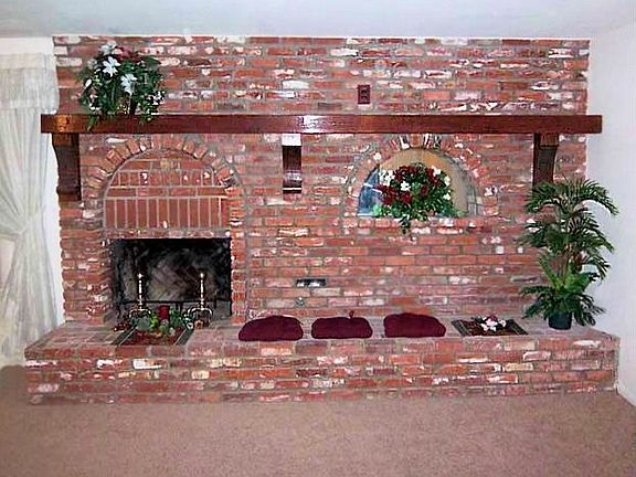 custom used brick fireplace