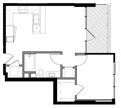 Floor plan 1F w/ Balcony