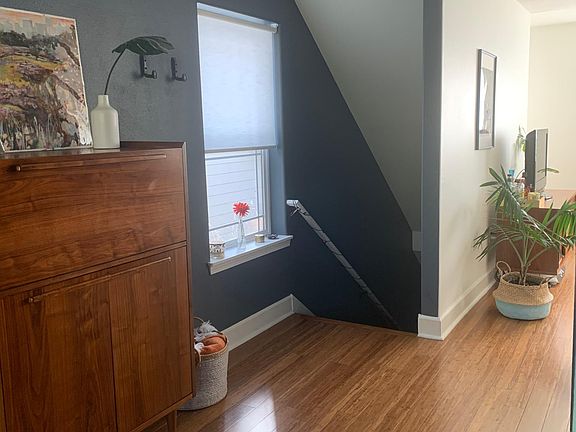 Dining area leading to the living room (half bathroom is on this floor)