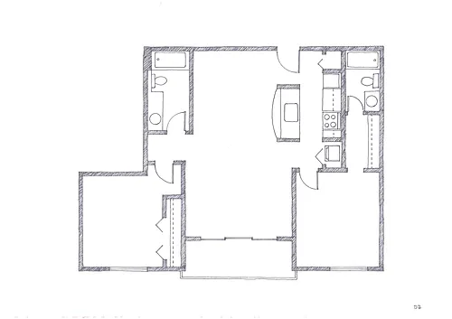 Floor plan 2 Bedroom 2 Bath