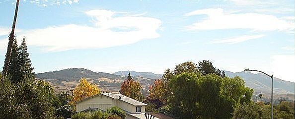 View of Mt. Diablo from front balcony, colorful in fall & snow cap winter