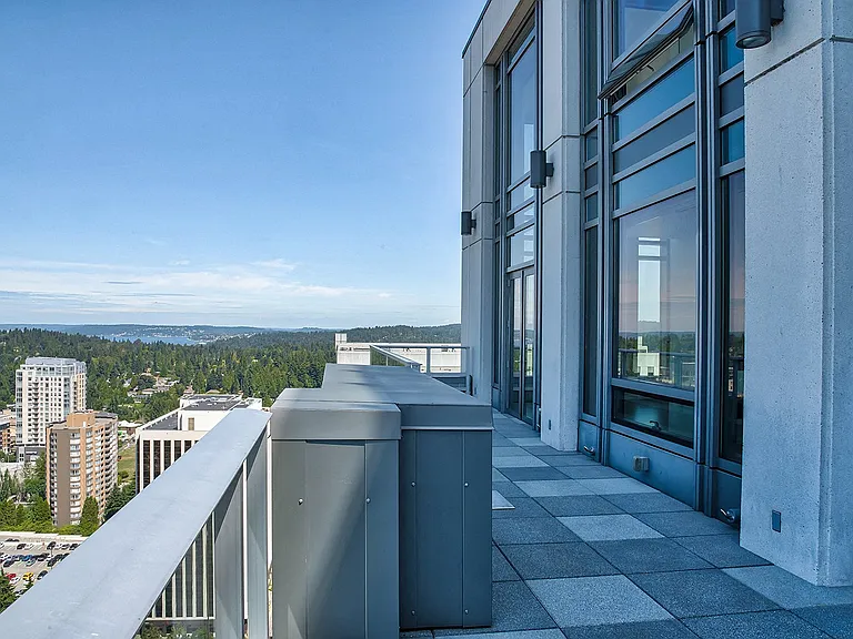 View from the 425 SF exterior living space, perfect for entertaining