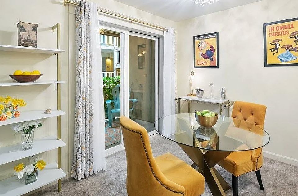 Dining area with access to covered patio.