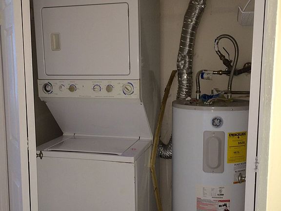 Washer and dryer within the unit makes laundry a ease.