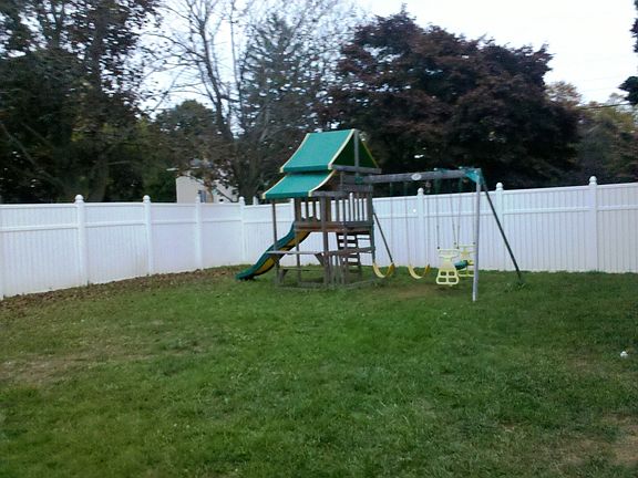 Backyard with fenced in yard.