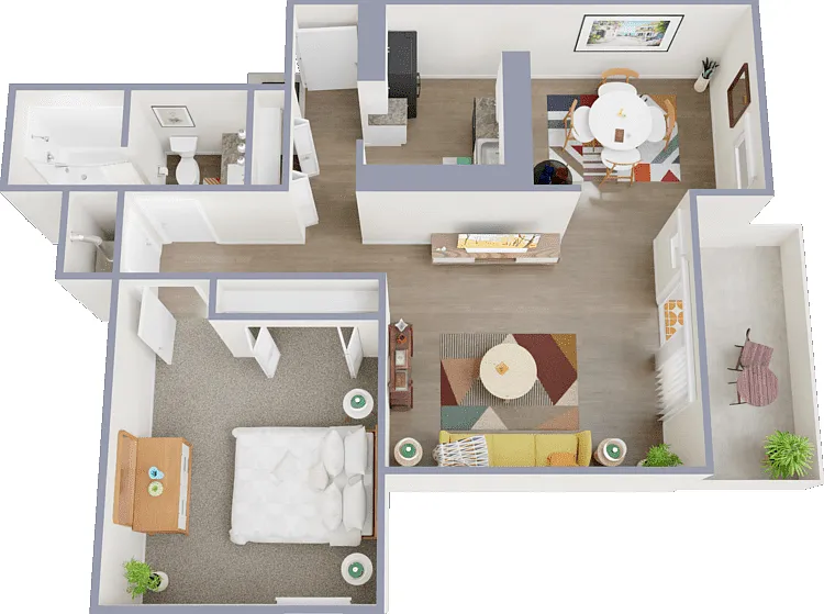 1x1 Floorplan Diagram