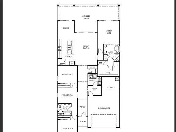 2126 Sq FT 3 bed + flex room, 2 bath, 2 1/2 car garage. Split floor plan with mud room, laundry room and extra storage room + pantry. Garage storage cabinets as well
