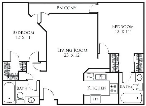 Floor plan Two Bedroom