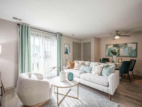 Living room and dining area