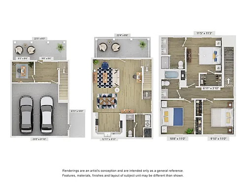 Floor plan Cottage C2 + Den