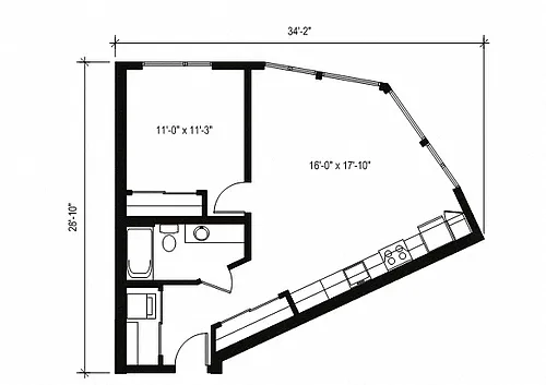 Floor plan 1X1 C15