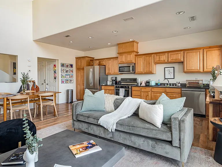 Open-concept kitchen flowing seamlessly into the living area.