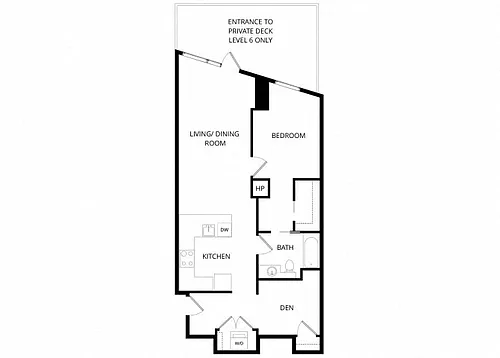Floor plan Plan A1 1 Bd with Den