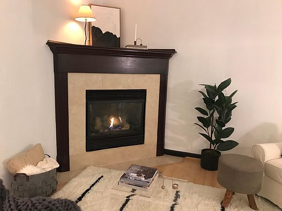 Cozy gas fireplace