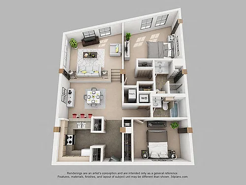 Floor plan 2 Bedroom 2 Bathroom