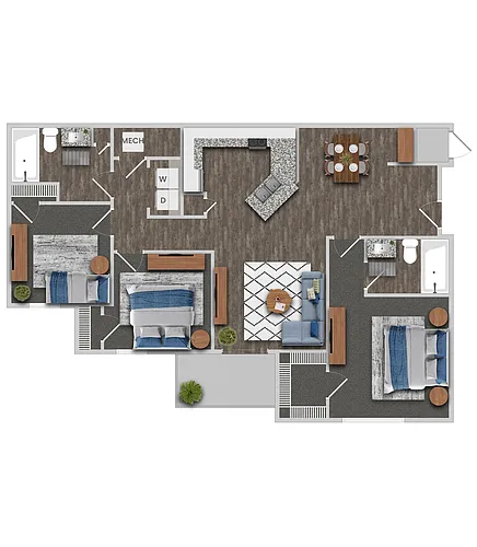 Floor plan Magnolia - Tax Credit 60% AMI
