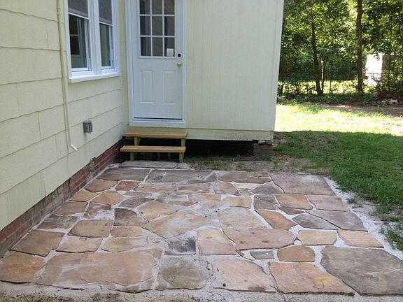 New Stone Patio in backyard.