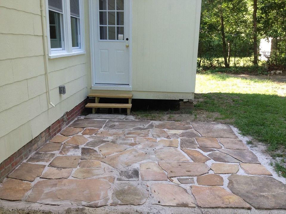 New Stone Patio in backyard.